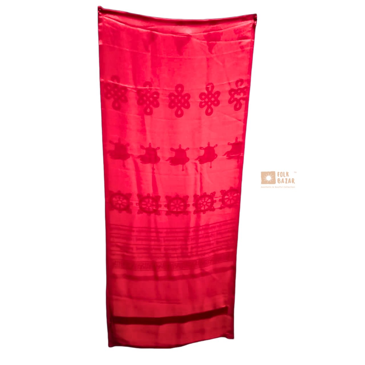 Multi-color Eight Lucky Signs Printed Khadag (1 Bapcha - 4 pcs)